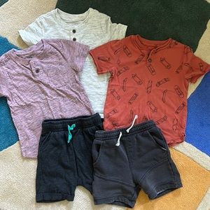 Art Class and Cat & Jack 5-Pieces Henley and Shorts Bundle in 3T